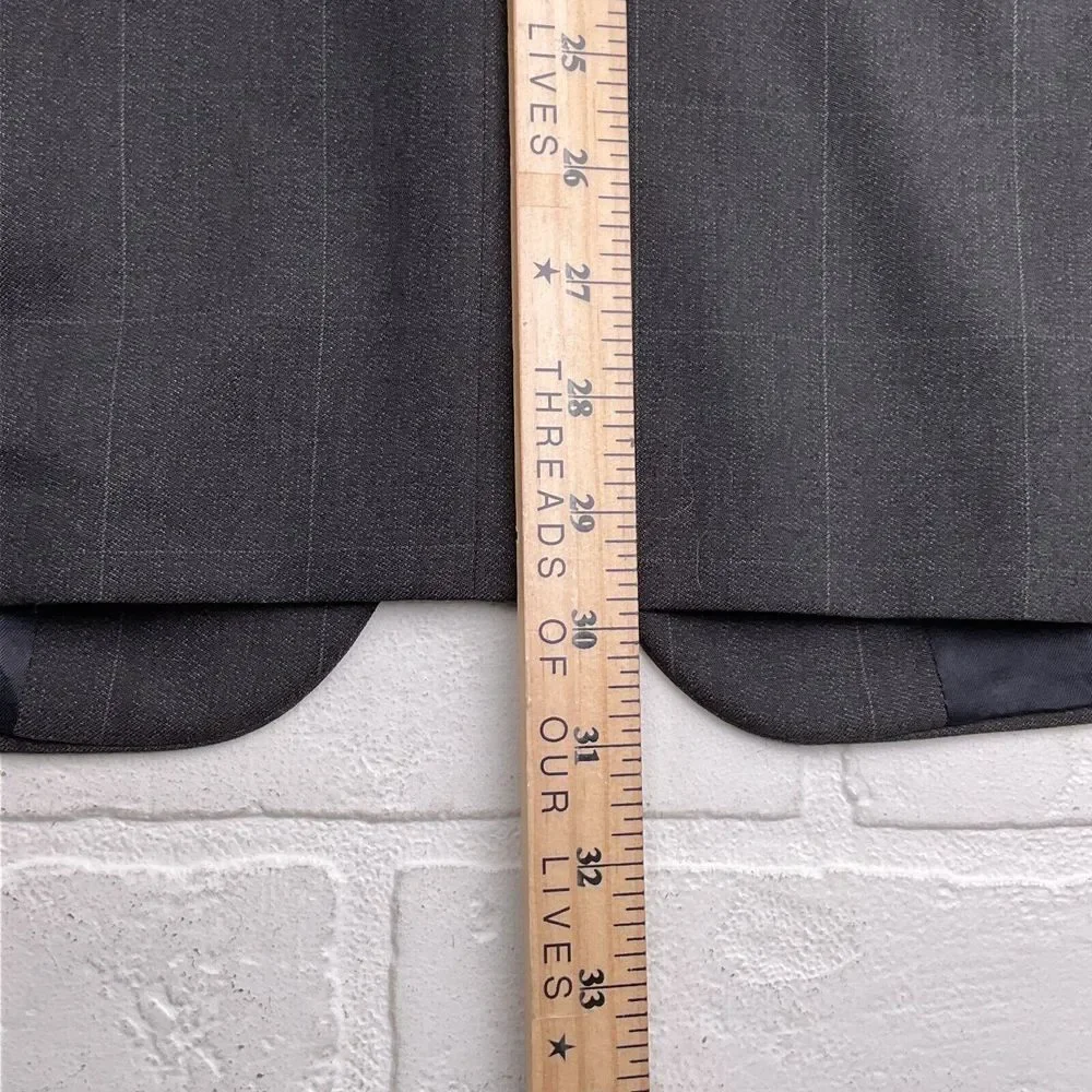 Lord West Suit Men 40S 34Wx25L Gray White Check Classic Career Cuffs‎ Wool 2pc